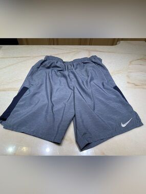 Nike Men’s Blue/Grey Athletic Shorts with Navy Side Panels